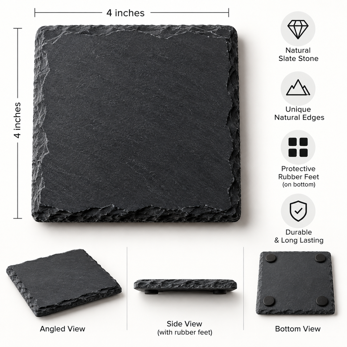 4x4 Personalized Slate Coaster